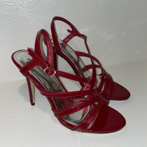Y2K Strappy Red Pumps - 7.5 - Excellent Condition - Pierre Dumas